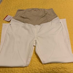 🌼 Isabel Maternity Women’s Size 16 33 White Skinny Denim Jeans NWT